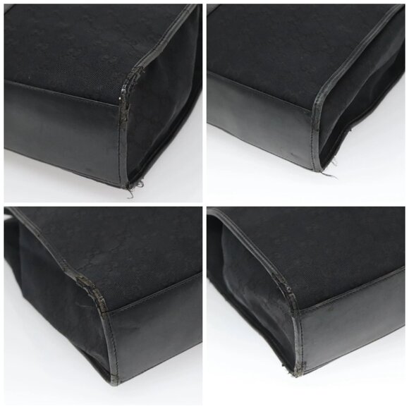 GUCCI GG Canvas Jackie Tote Bag Black Silver 002 1064 1669 Auth bs26232 - Picture 14 of 16